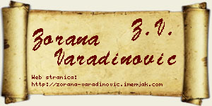 Zorana Varadinović vizit kartica